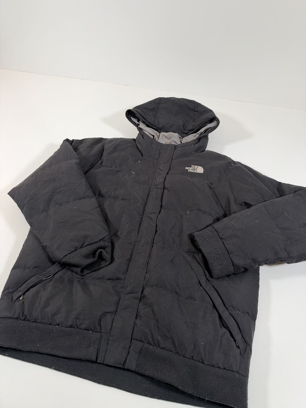 The North Face 550 Jacket Girls XL Black Hooded Down Puffer Warm Winter Coat